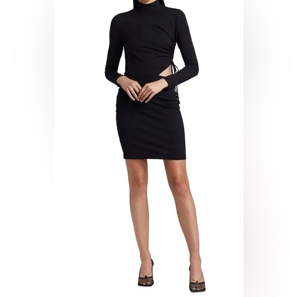 NWT SUSANA MONACO Mock‎ Turtleneck Midi Dress - Black, Size S